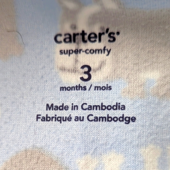 Carter's (Size 3 Months) Footed Fleece Sleepers/Pyjamas With Full Front Zipper - Picture 8 of 15